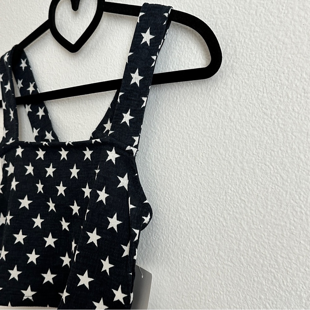 Roxy Navy White Wide Strap Star Crop Top Size Various - Picture 4 of 7